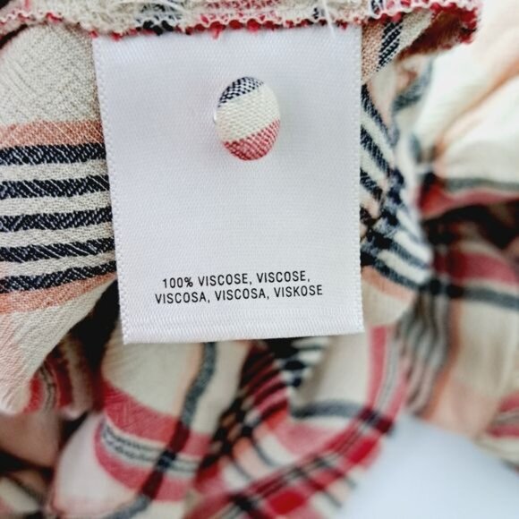 Anthropologie Maeve‎ Priscilla Plaid Flutter Sleeve Top Size Small - Picture 6 of 8